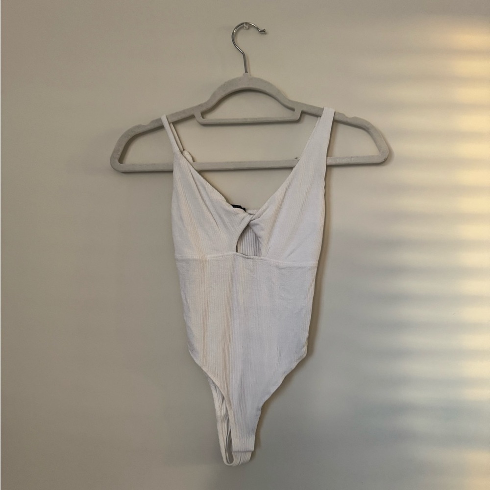 Wild Fable Ribbed White Bodysuit